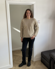 Load image into Gallery viewer, Sandra Embossed Flower Fluffy Jumper - Beige | One Size (UK 14-22)