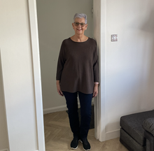 Load image into Gallery viewer, Amy Big Round Neck Jumper - Brown | One Size (UK 14-20)