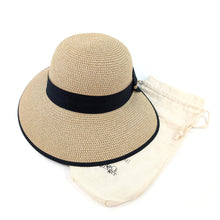 Load image into Gallery viewer, Open Back Bow Foldable Hat (57cm) - Dark Natural
