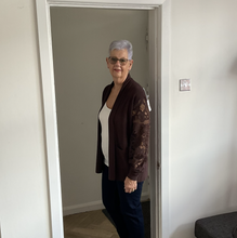 Load image into Gallery viewer, Melissa Lace Arm Cardigan - Brown | One Size (UK 14-22)