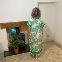 Load image into Gallery viewer, Apple Green animal design floaty dress with pockets (A172)
