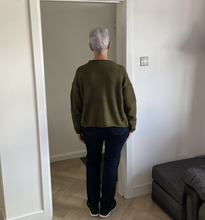 Load image into Gallery viewer, Rebecca Multi Coloured Button Cardigan - Khaki Green | One Size (UK 12-18)