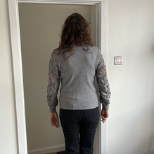 Load image into Gallery viewer, Stephanie Lace Arm Jumper - Grey | One Size (UK 10-16)