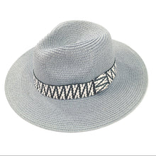 Load image into Gallery viewer, Sage-Cream Panama Foldable Hat (57cm) - Grey