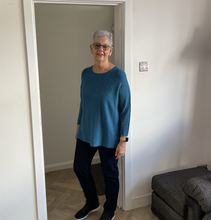Load image into Gallery viewer, Amy Big Round Neck Jumper - Teal | One Size (UK 14-20)