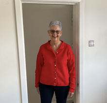 Load image into Gallery viewer, Rebecca Multi Coloured Button Cardigan - Red | One Size (UK 12-18)