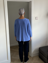 Load image into Gallery viewer, Amy Big Round Neck Jumper - Blue | One Size (UK 14-20)