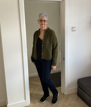 Load image into Gallery viewer, Rebecca Multi Coloured Button Cardigan - Khaki Green | One Size (UK 12-18)