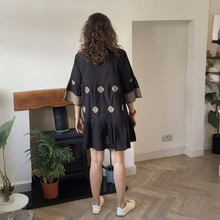 Load image into Gallery viewer, Patricia Black Gold Embroidered Summer Dress | One Size UK 12–18