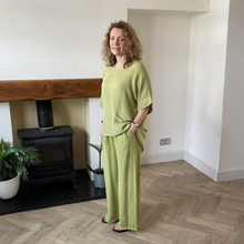 Load image into Gallery viewer, Linda Classic Yellow Shirred Waistband Palazzo Trousers with Pockets | UK 10–16