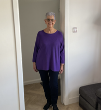 Load image into Gallery viewer, Amy Big Round Neck Jumper - Purple | One Size (UK 14-20)