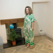Load image into Gallery viewer, Apple Green animal design floaty dress with pockets (A172)