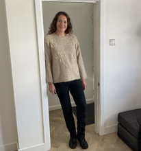 Load image into Gallery viewer, Sandra Embossed Flower Fluffy Jumper - Beige | One Size (UK 14-22)