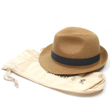 Load image into Gallery viewer, Trilby Style Sun Hat with a Blue Band (57cm)
