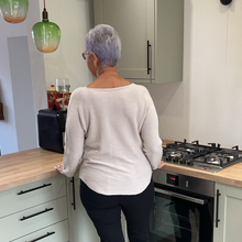 Load image into Gallery viewer, Super Soft Beige Italian Plain Jumper – One Size (12–16) A176