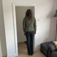 Load image into Gallery viewer, Stephanie Lace Arm Jumper - Khaki Green | One Size (UK 10-16)