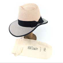 Load image into Gallery viewer, Open Back Panama Foldable Hat (57cm) - Pink/Grey