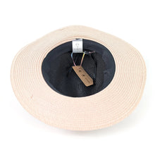 Load image into Gallery viewer, Two Tone Panama Foldable Hat (57cm) - Black/Pink