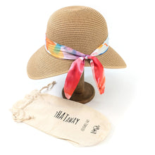 Load image into Gallery viewer, Watercolour Brights Open Back Hat - Natural (57cm)