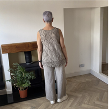 Load image into Gallery viewer, Linda Classic Beige Shirred Waistband Palazzo Trousers with Pockets | UK 10–16