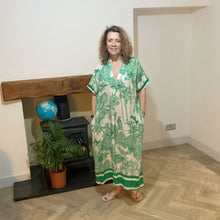 Load image into Gallery viewer, Apple Green animal design floaty dress with pockets (A172)
