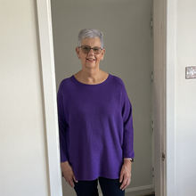 Load image into Gallery viewer, Amy Big Round Neck Jumper - Purple | One Size (UK 14-20)