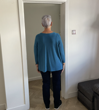 Load image into Gallery viewer, Amy Big Round Neck Jumper - Teal | One Size (UK 14-20)