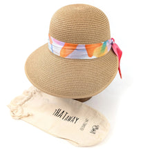 Load image into Gallery viewer, Watercolour Brights Open Back Hat - Natural (57cm)