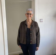 Load image into Gallery viewer, Rebecca Multi Coloured Button Cardigan - Brown | One Size (UK 12-18)