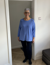 Load image into Gallery viewer, Amy Big Round Neck Jumper - Blue | One Size (UK 14-20)