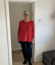 Load image into Gallery viewer, Amy Big Round Neck Jumper - Red | One Size (UK 14-20)