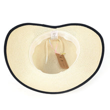 Load image into Gallery viewer, Open Back Bow Foldable Hat (57cm) - Natural Cream