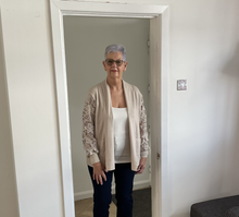 Load image into Gallery viewer, Melissa Lace Arm Cardigan - Beige | One Size (UK 14-22)