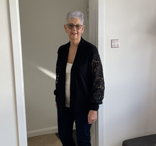 Load image into Gallery viewer, Melissa Lace Arm Cardigan - Black | One Size (UK 14-22)