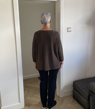 Load image into Gallery viewer, Amy Big Round Neck Jumper - Brown | One Size (UK 14-20)