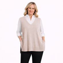 Load image into Gallery viewer, Beige Super Soft Tank Top – One Size (Fits UK 12–20) | Sleeveless Stretch Vest | Lightweight Everyday Basic | Pamper Yourself Now A183
