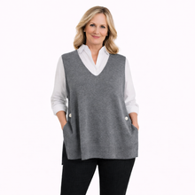 Load image into Gallery viewer, Grey Super Soft Tank Top – One Size (Fits UK 12–20) | Sleeveless Stretch Vest | Lightweight Everyday Basic | Pamper Yourself Now A183