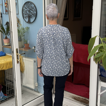Load image into Gallery viewer, Cotton Small Daisy Print Shirt - Blue | One Size (UK 12-18)