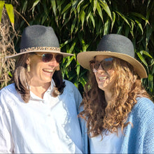 Load image into Gallery viewer, Two Tone Panama Foldable Hat (57cm) - Black/Natural