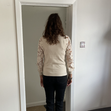 Load image into Gallery viewer, Stephanie Lace Arm Jumper - Beige | One Size (UK 10-16)
