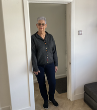 Load image into Gallery viewer, Rebecca Multi Coloured Button Cardigan - Dark Grey | One Size (UK 12-18)