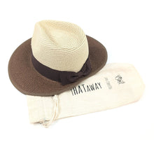 Load image into Gallery viewer, Open Back Panama Foldable Hat (57cm) - Natural/Chocolate