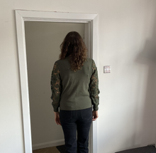 Load image into Gallery viewer, Stephanie Lace Arm Jumper - Khaki Green | One Size (UK 10-16)