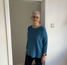 Load image into Gallery viewer, Amy Big Round Neck Jumper - Teal | One Size (UK 14-20)