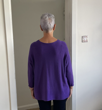 Load image into Gallery viewer, Amy Big Round Neck Jumper - Purple | One Size (UK 14-20)