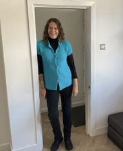Load image into Gallery viewer, Donna Bright turquoise 3 button waistcoat a174