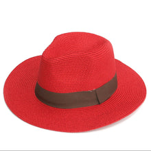 Load image into Gallery viewer, Red Panama Folding Hat (57cm)