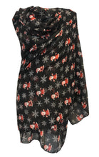 Load image into Gallery viewer, Black Father Christmas Ladies Scarf