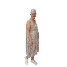 Load image into Gallery viewer, Kimberly Floral Long Empire Line Linen Dress | One Size (UK 12-18)