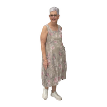 Load image into Gallery viewer, Kimberly Floral Long Empire Line Linen Dress | One Size (UK 12-18)
